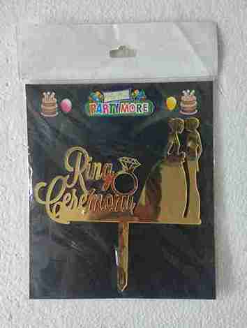 Ring Celebration Black Cake Topper