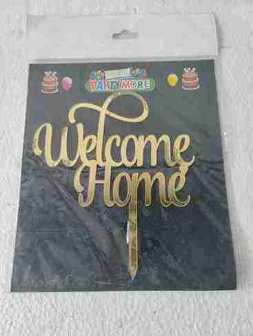 Welcome Home Black Cake Topper 
