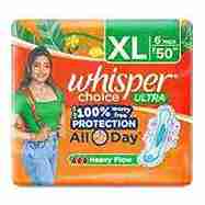 Whisper Choice Sanitary Pads - XL 6 pcs